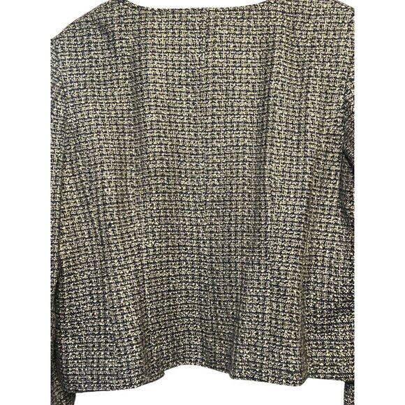 Van Heusen Studio Women Tweed Jacket XXL Black & White Raw Edges Preppy Office - Picture 12 of 16
